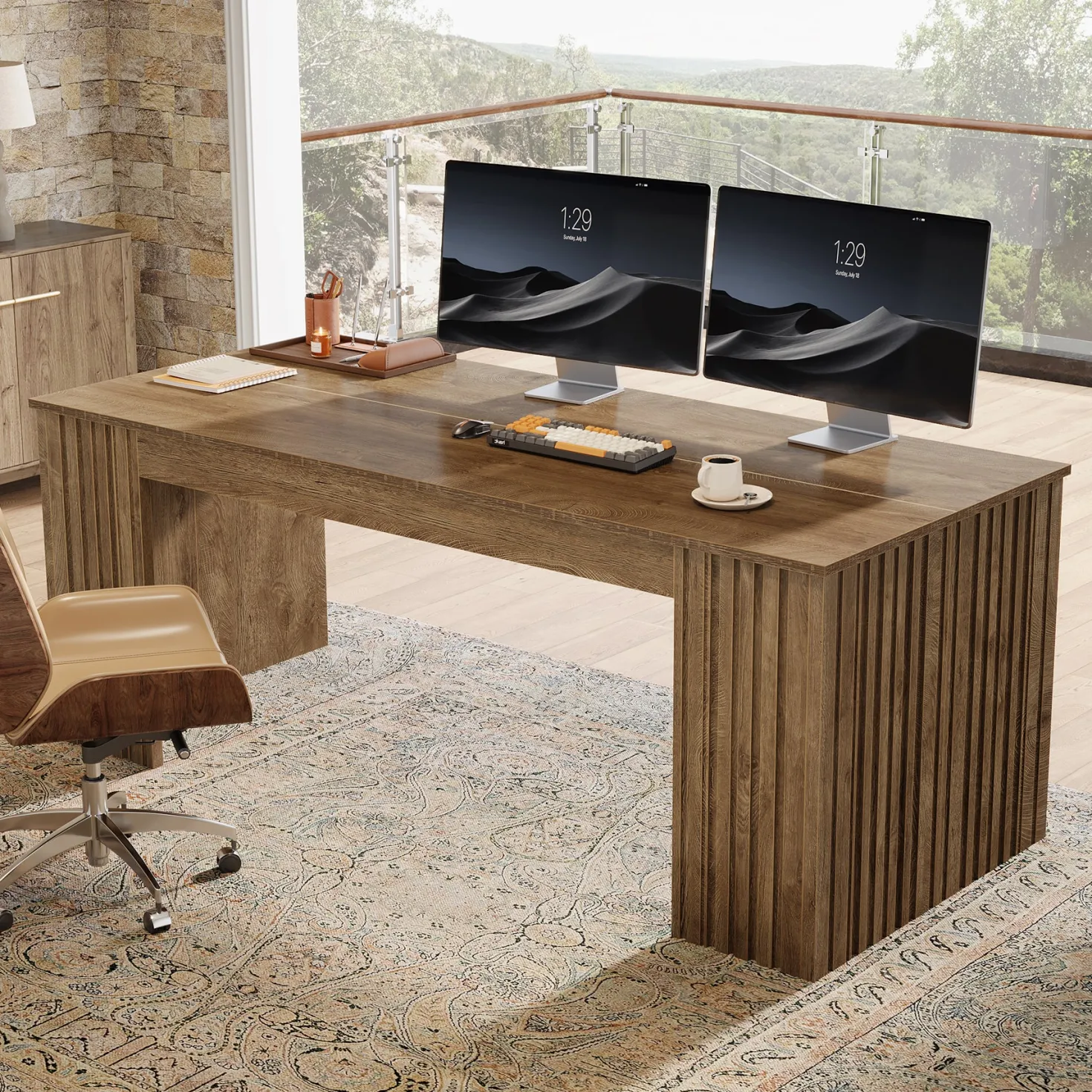 63" Executive Desk, Modern Office Computer Desk Study Table
