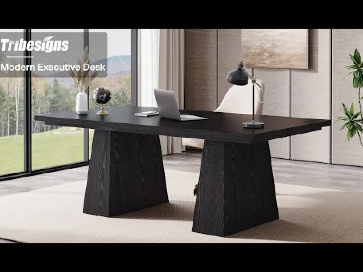 63" Executive Desk, Modern Office Computer Desk Workstations