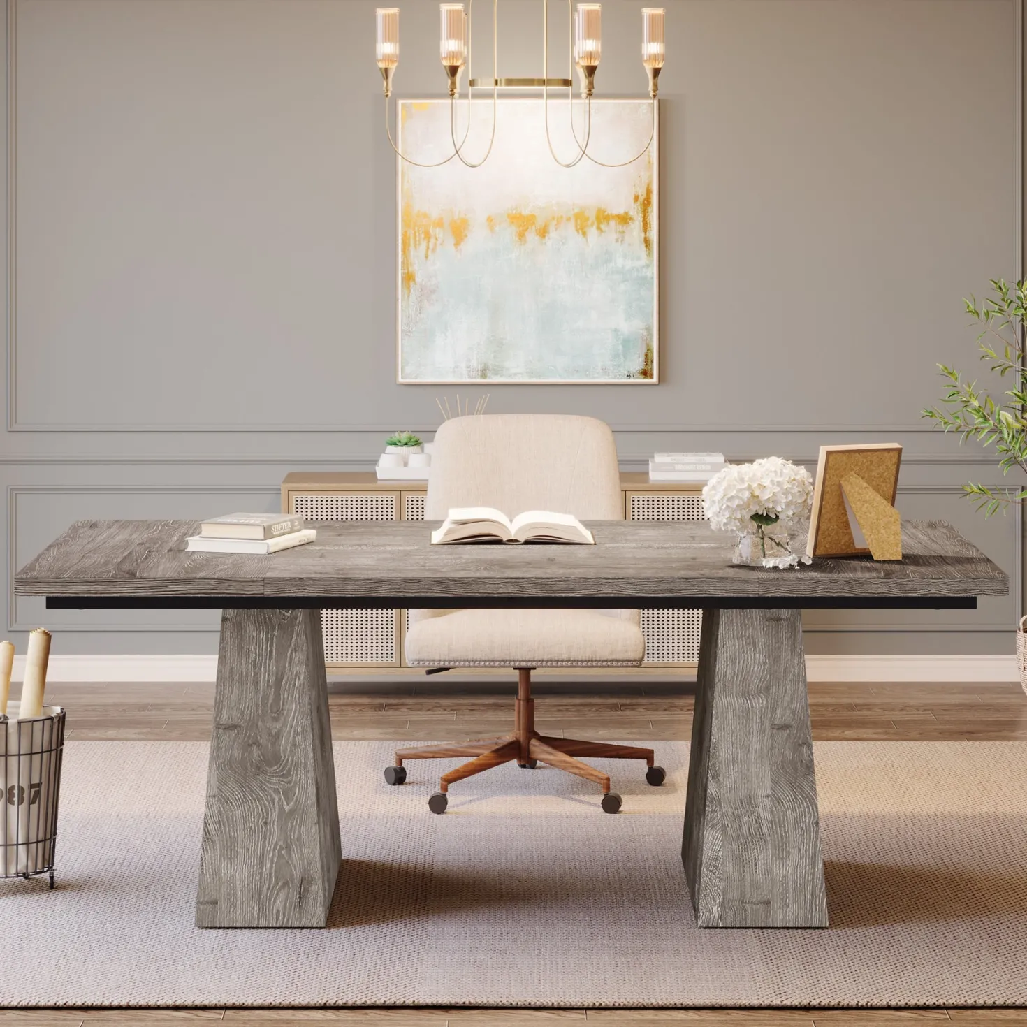 63" Executive Desk, Modern Office Computer Desk Workstations