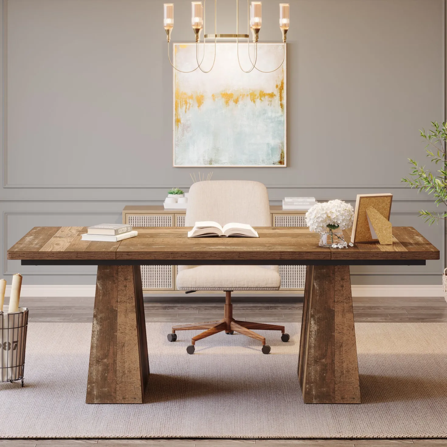 63" Executive Desk, Modern Office Computer Desk Workstations