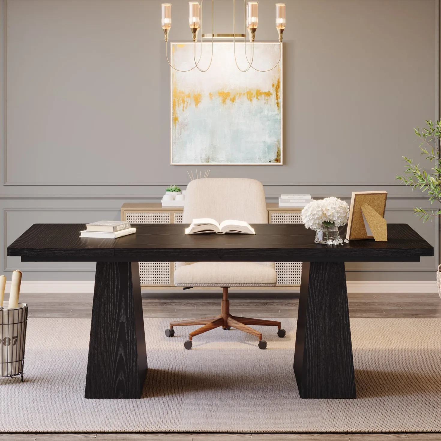 63" Executive Desk, Modern Office Computer Desk Workstations