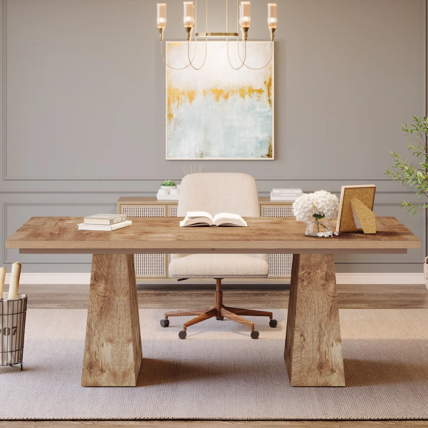 63" Executive Desk, Modern Office Computer Desk Workstations