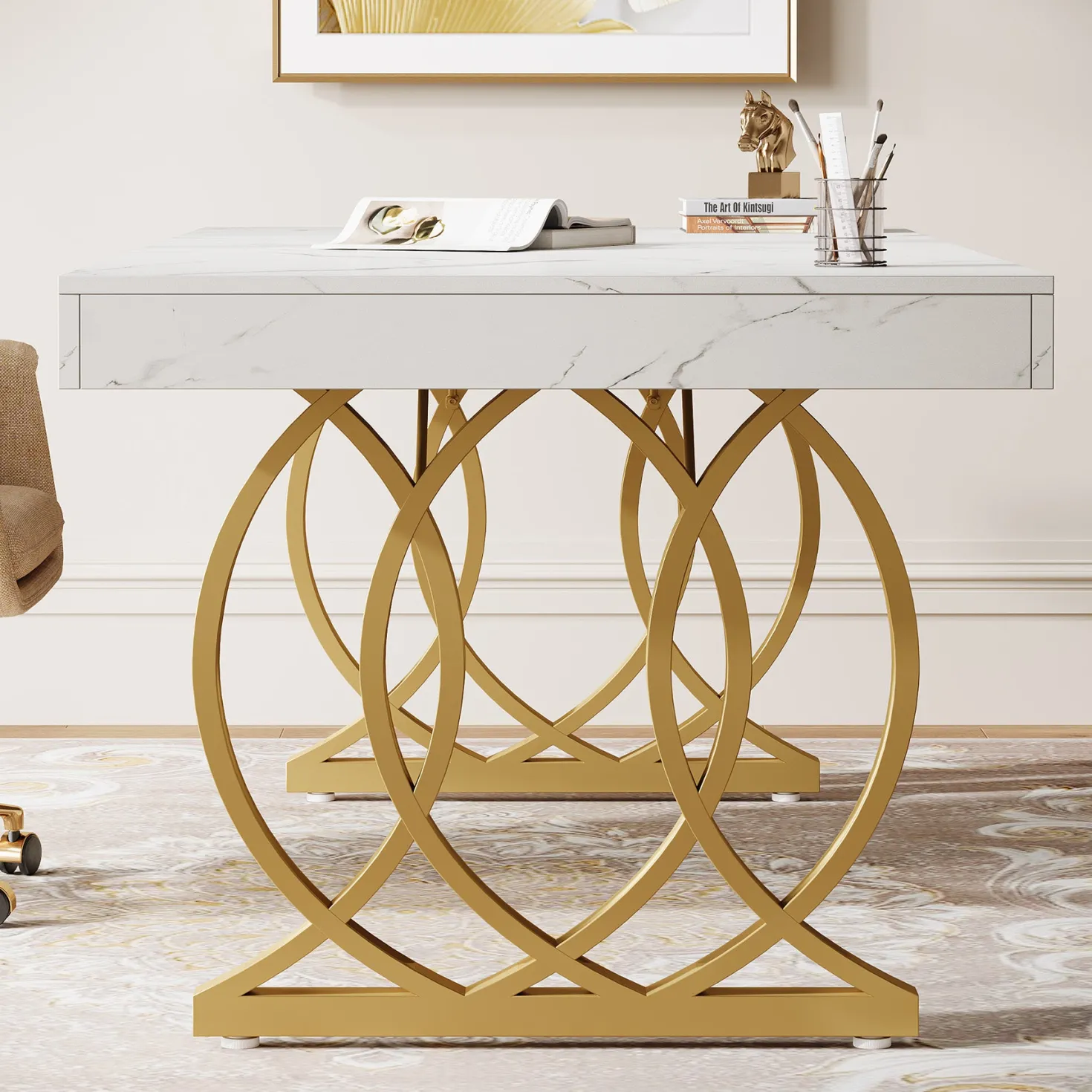 63" Executive Desk, Modern Office Computer Desk with Luxury Design