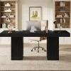 63" Executive Desk, Modern Office Computer Desk with Double Pedestal