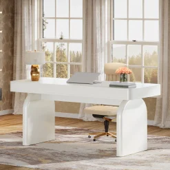 63" Executive Desk, Modern Office Computer Desk with 2 Storage Drawers