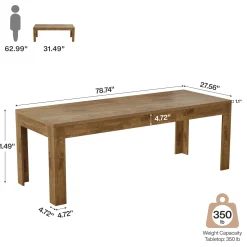 78.7" Executive Desk, 2-Person Desk Computer Office Desk Workstation
