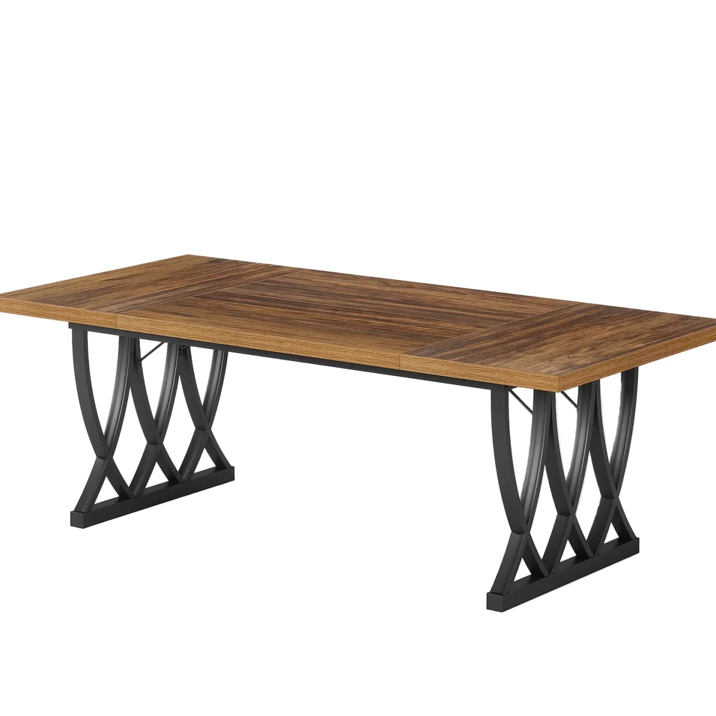 70.8" Executive Desk, Rectangle Office Computer Desk with Thick Metal Frame