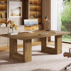 62.99" Executive Desk, Rectangular Computer Desk Conference Table for 6-8