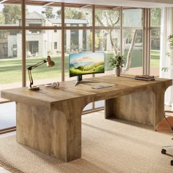 70.87" Executive Desk, Simple Computer Desk Conference Table for 6-8
