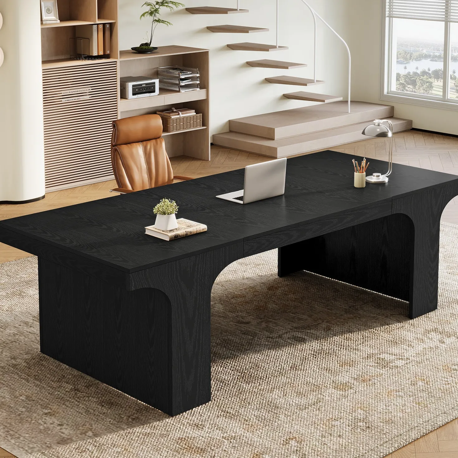 70.87" Executive Desk, Simple Computer Desk Conference Table for 6-8