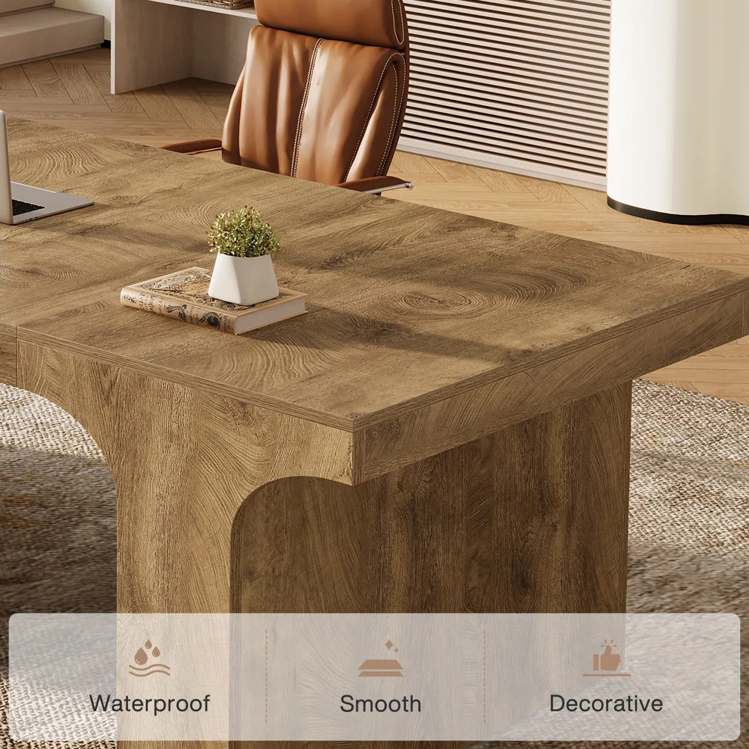 70.87" Executive Desk, Simple Computer Desk Conference Table for 6-8