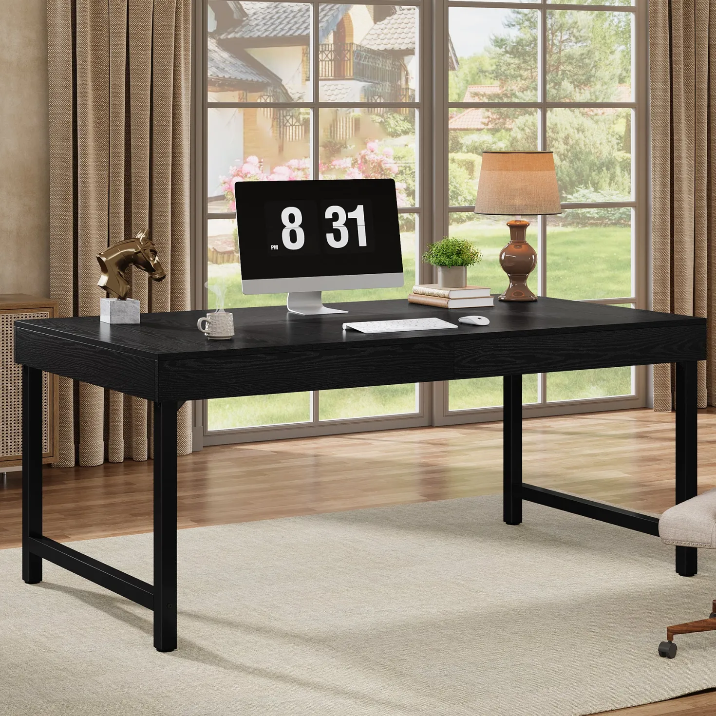 55" Executive Desk, Simple Computer Desk for Home Office