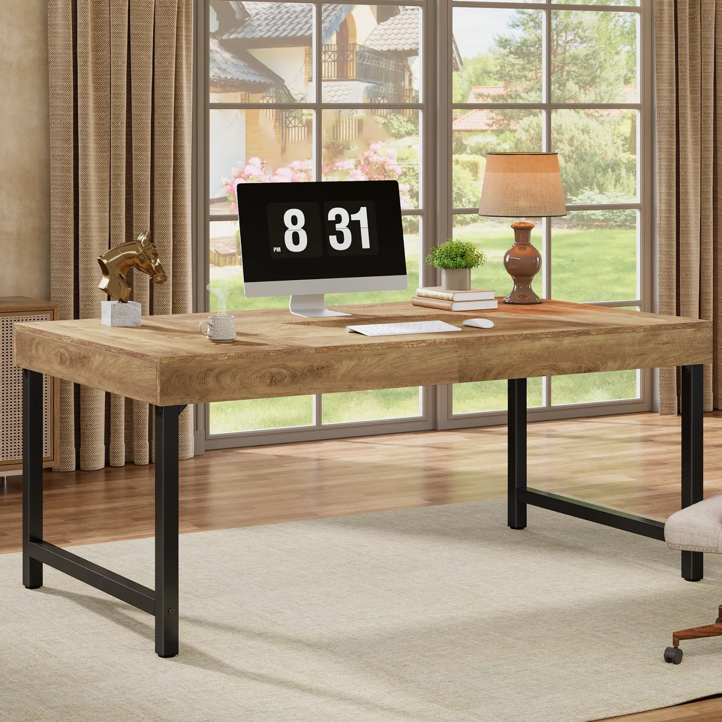 55" Executive Desk, Simple Computer Desk for Home Office