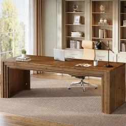 78.7" Executive Desk, Solid Wood Writing Desk for Home Office