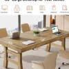 63" Executive Desk, Vintage Office Computer Desk Writing Table with Sturdy Legs