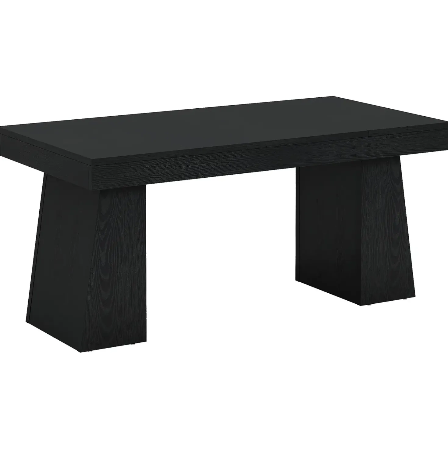 55" Executive Desk with Double Trapezoid Base, Modern Wooden Computer Desk for Home Office