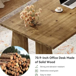 70.9" Executive Desk, Wood Office Computer Desk Conference Table