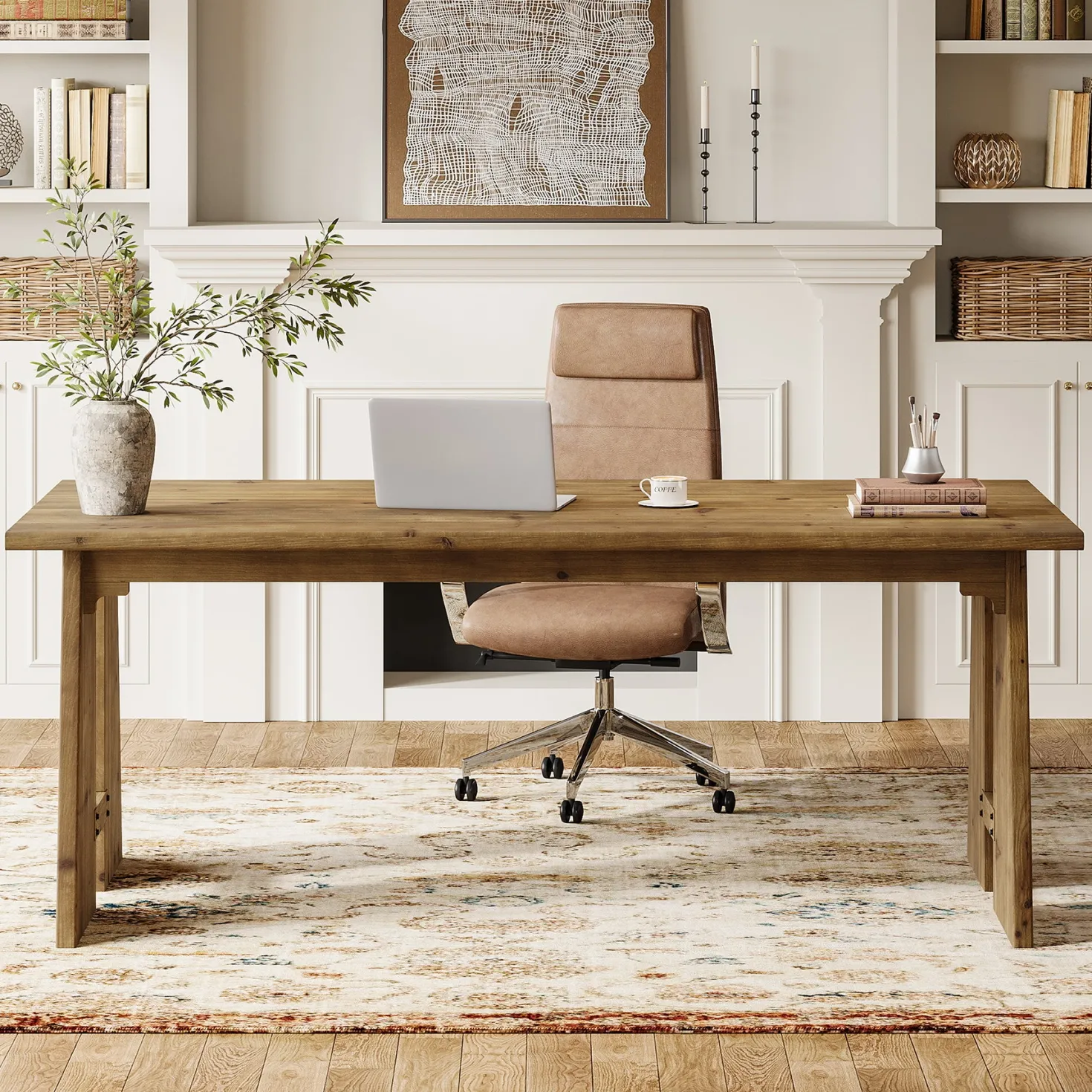 70.9" Executive Desk, Wood Office Computer Desk Conference Table