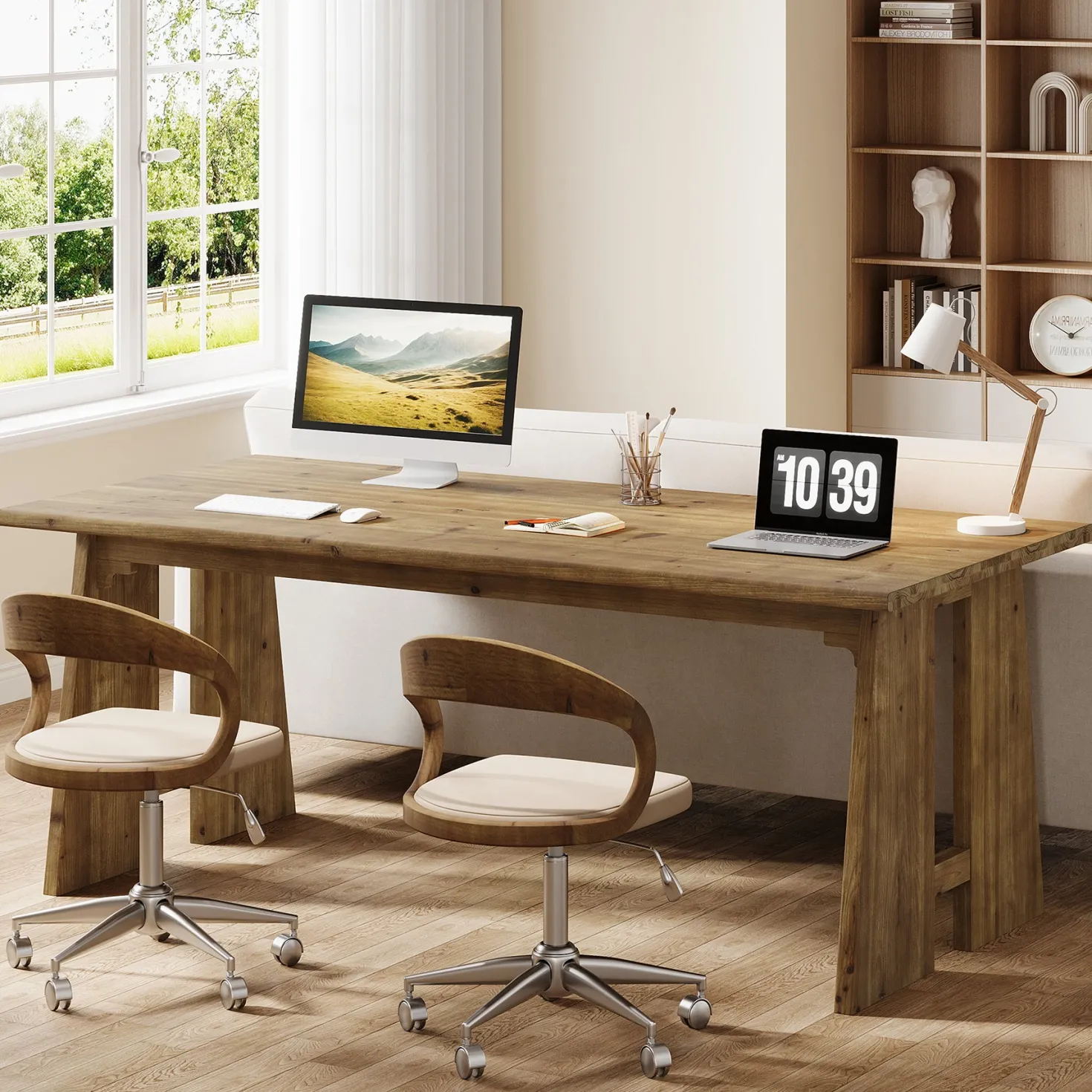 70.9" Executive Desk, Wood Office Computer Desk Conference Table