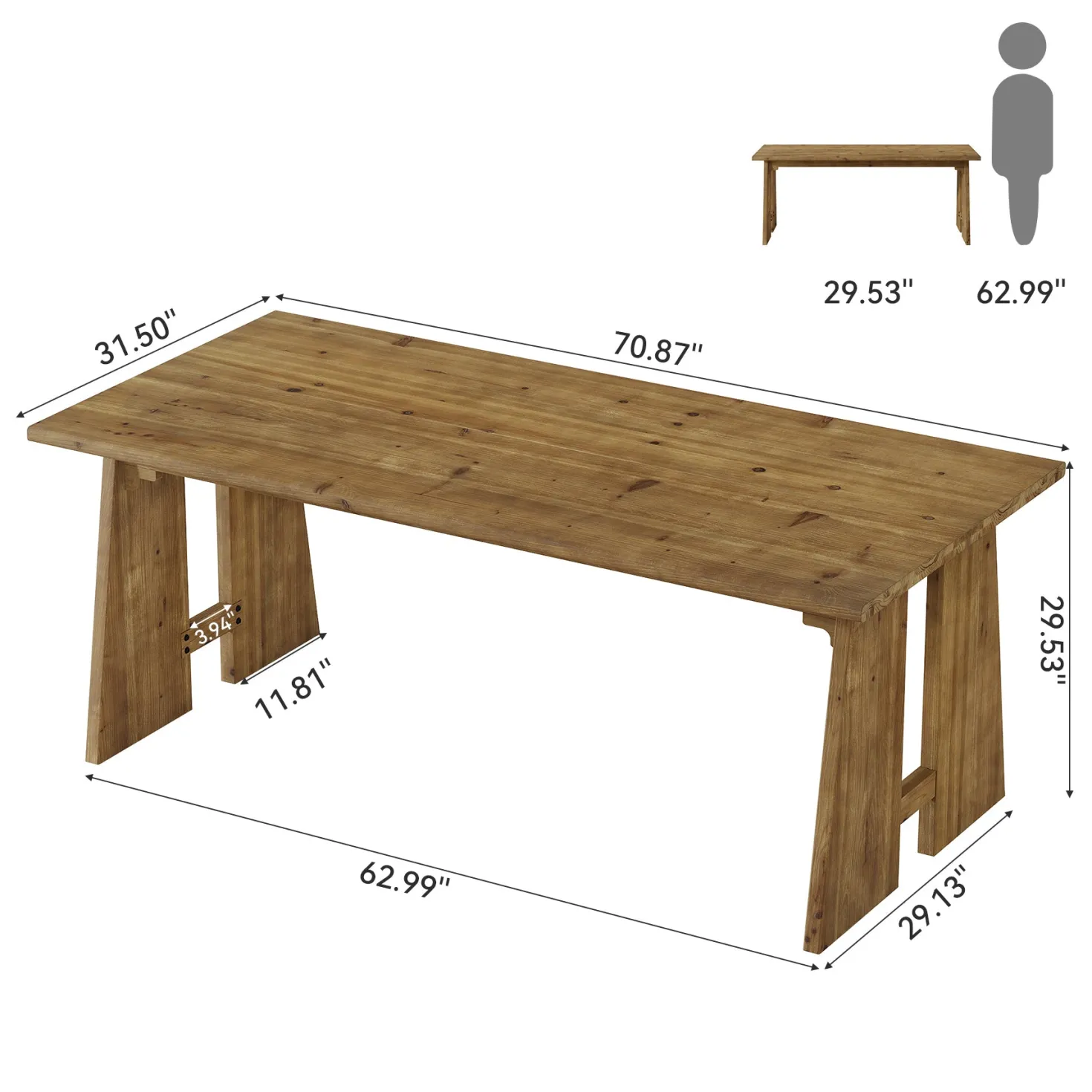 70.9" Executive Desk, Wood Office Computer Desk Conference Table