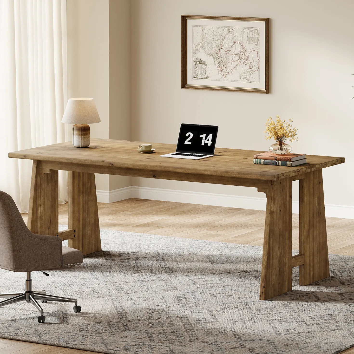 70.9" Executive Desk, Wood Office Computer Desk Conference Table
