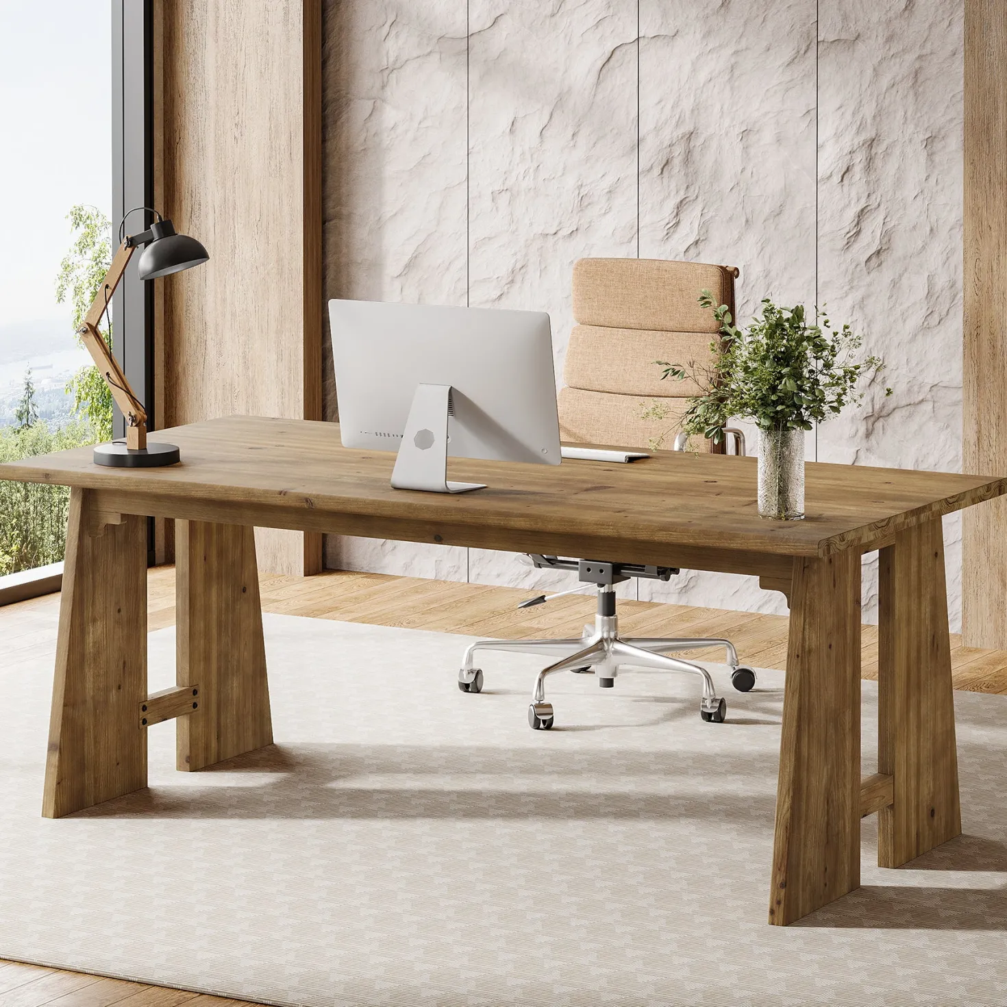 70.9" Executive Desk, Wood Office Computer Desk Conference Table