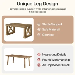 63" Executive Office Desk, Farmhouse Computer Desk with Heavy-Duty Frame for Home Office