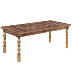 62.2" Executive Office Desk, Farmhouse Computer Desk with Carved Turned Legs