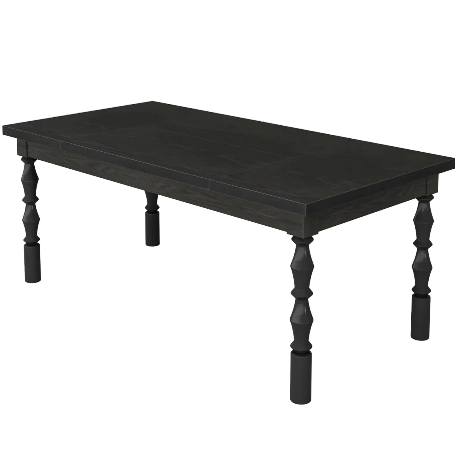 62.2" Executive Office Desk, Farmhouse Computer Desk with Carved Turned Legs