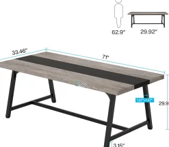 70.86" Executive Office Desk with Large Tabletop, Modern Computer Desk