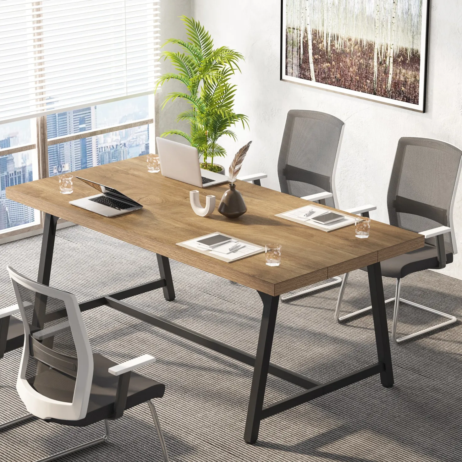 70.86" Executive Office Desk with Large Tabletop, Modern Computer Desk