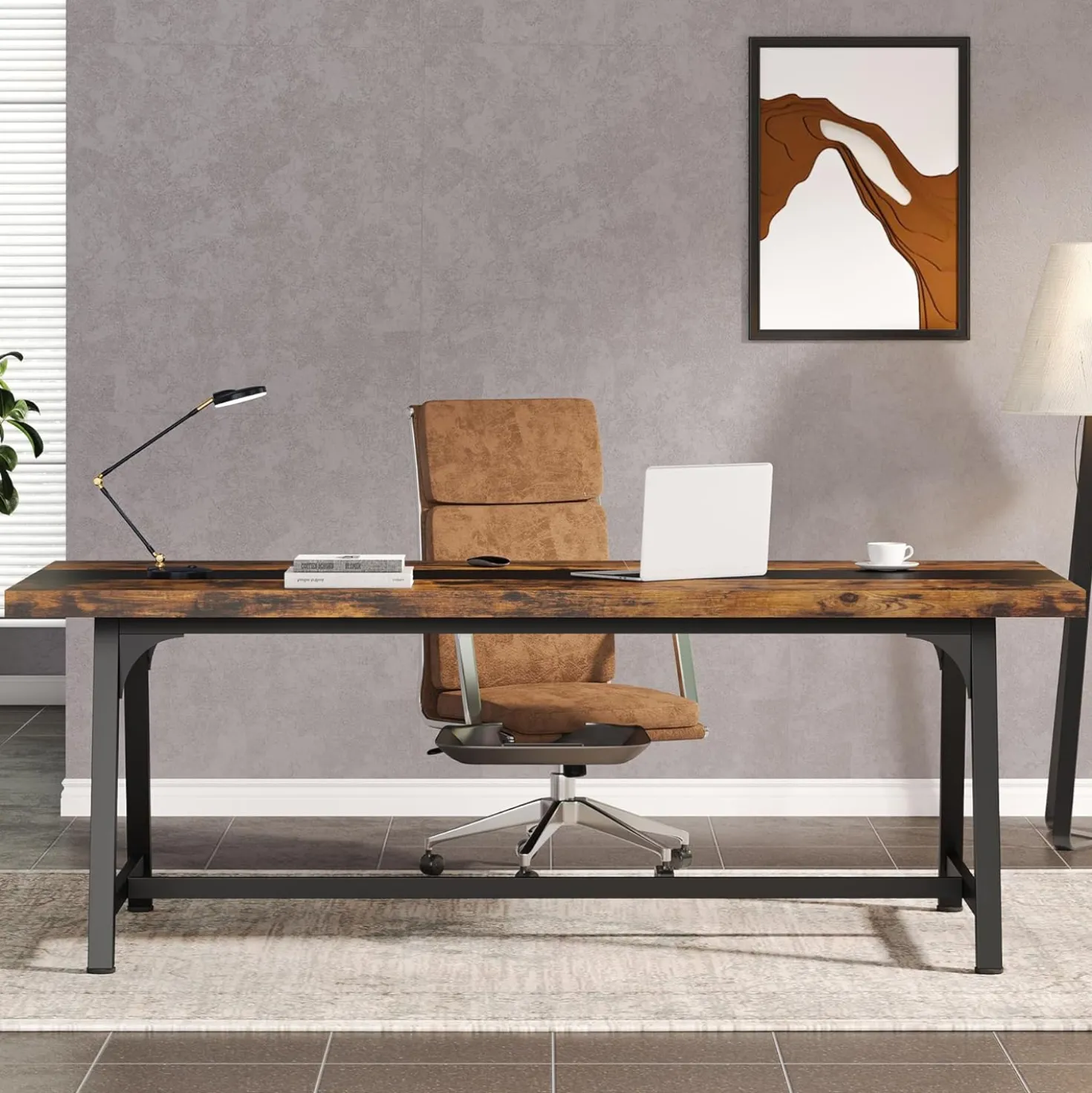 70.86" Executive Office Desk with Large Tabletop, Modern Computer Desk