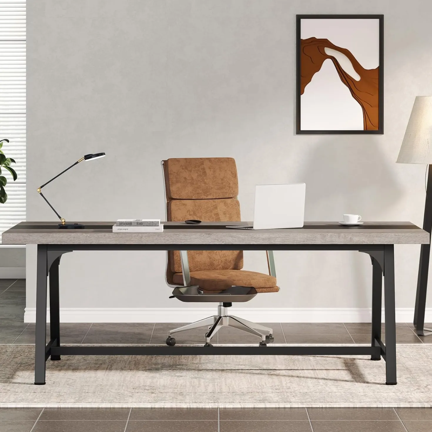 70.86" Executive Office Desk with Large Tabletop, Modern Computer Desk
