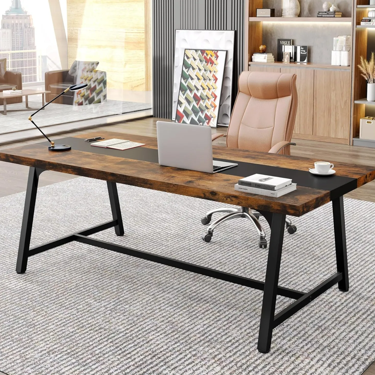 70.86" Executive Office Desk with Large Tabletop, Modern Computer Desk
