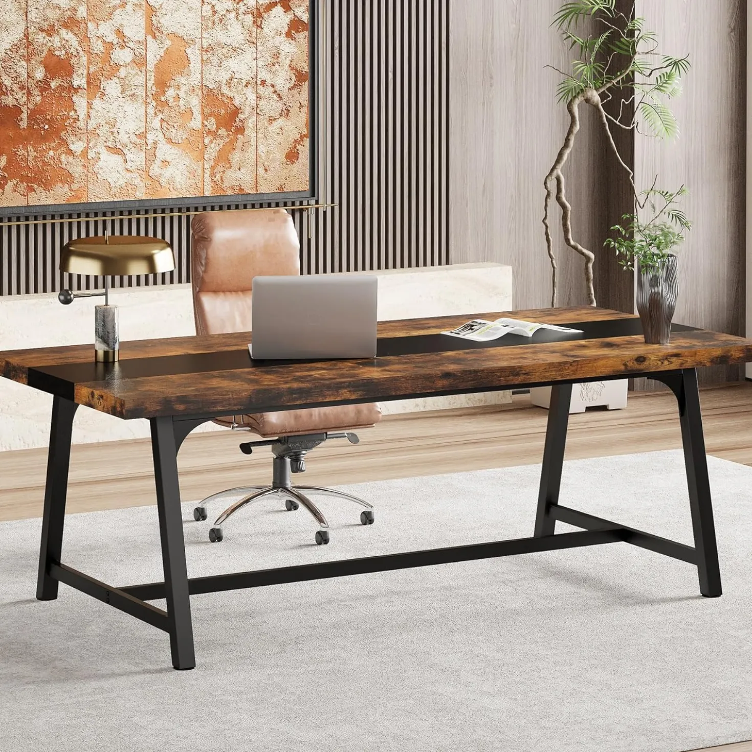 70.86" Executive Office Desk with Large Tabletop, Modern Computer Desk