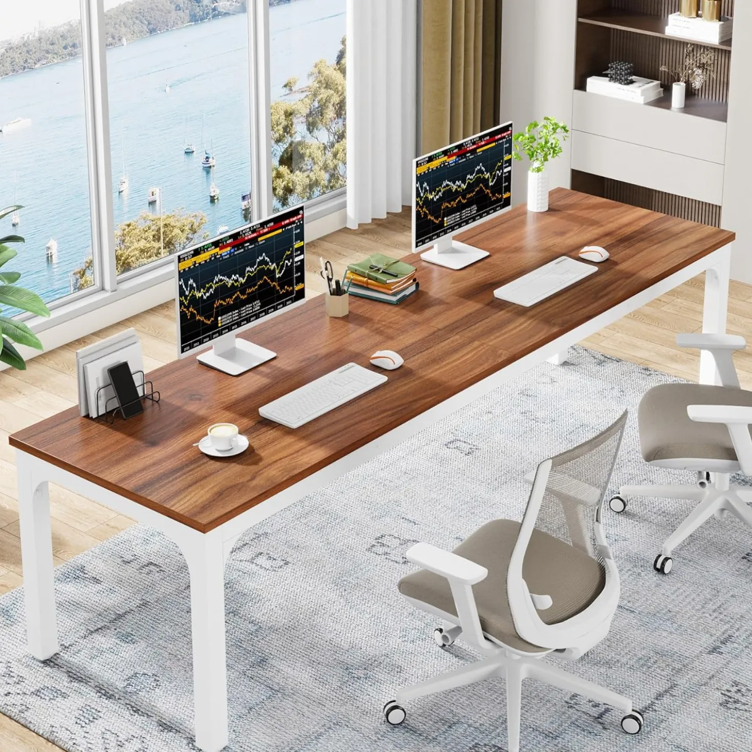 78.7" Extra Long Computer Desk, Rectangle Executive Desk Conference Table