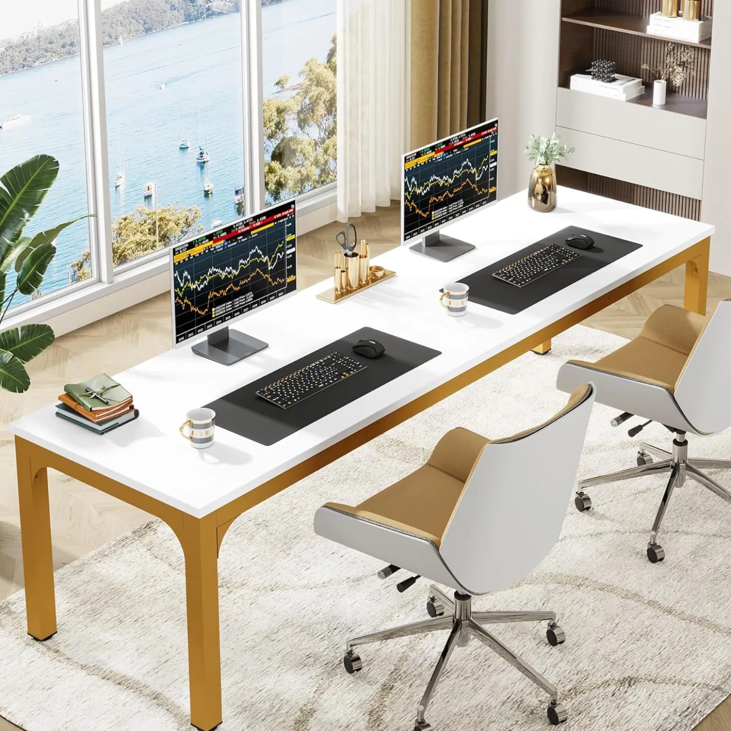 78.7" Extra Long Computer Desk, Rectangle Executive Desk Conference Table