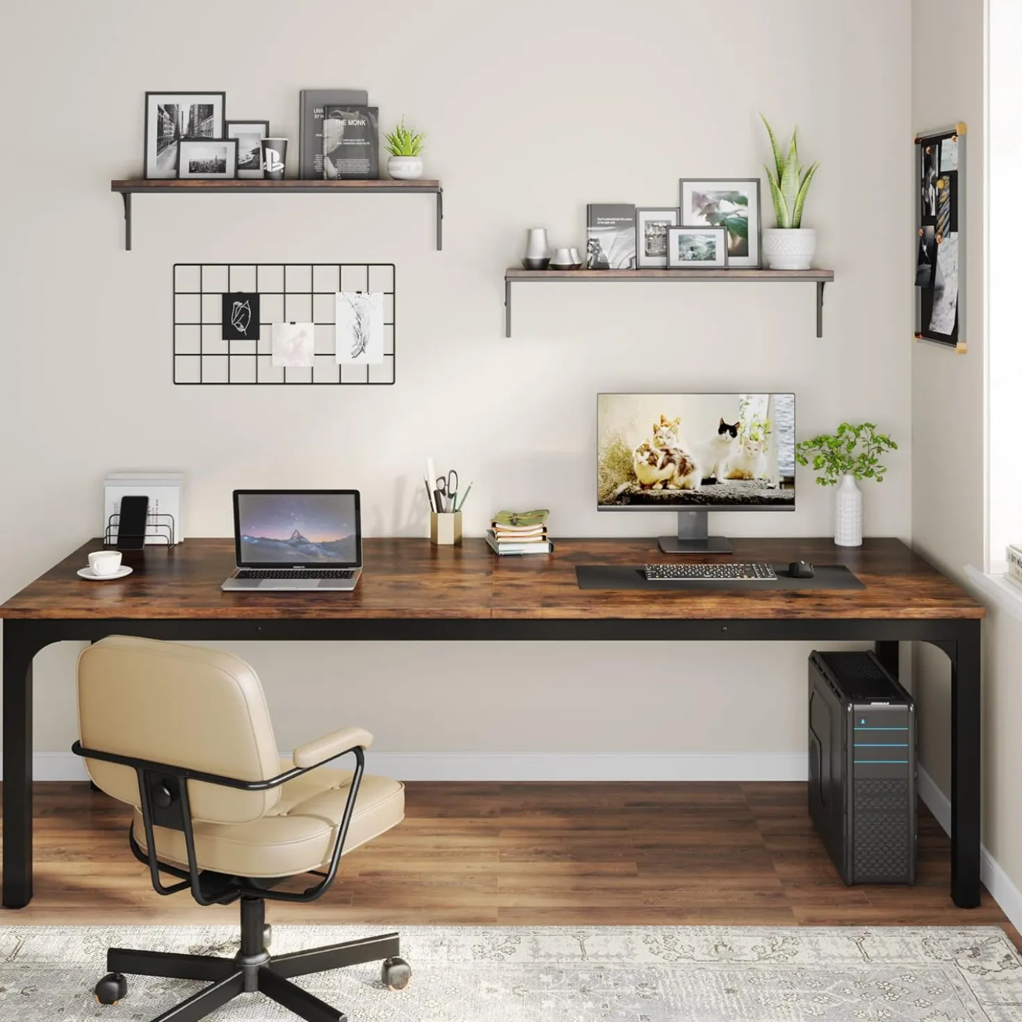 78.7" Extra Long Computer Desk, Rectangle Executive Desk Conference Table