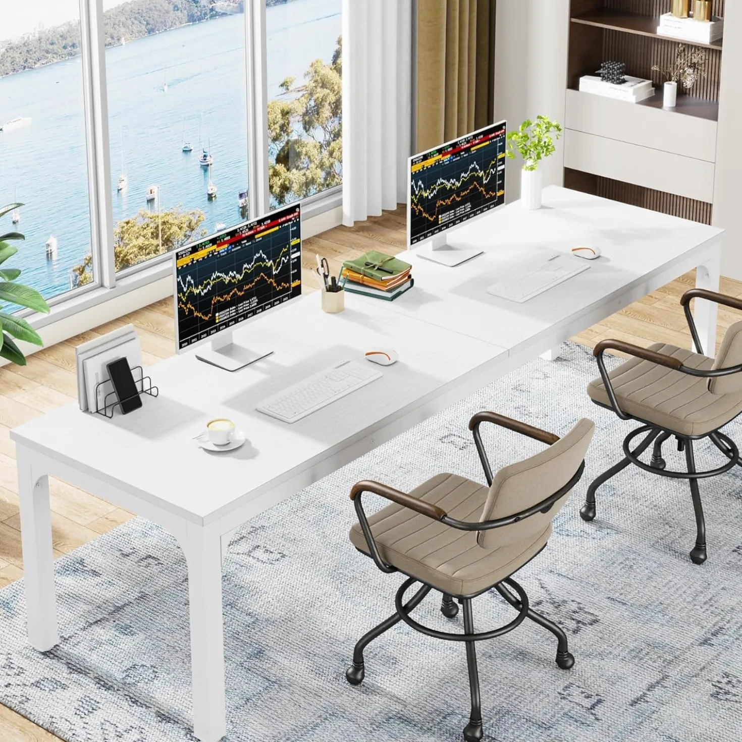 78.7" Extra Long Computer Desk, Rectangle Executive Desk Conference Table