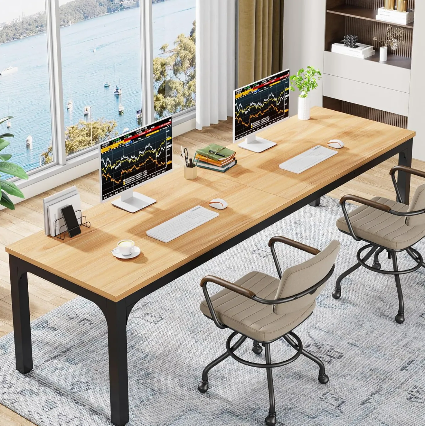 78.7" Extra Long Computer Desk, Rectangle Executive Desk Conference Table