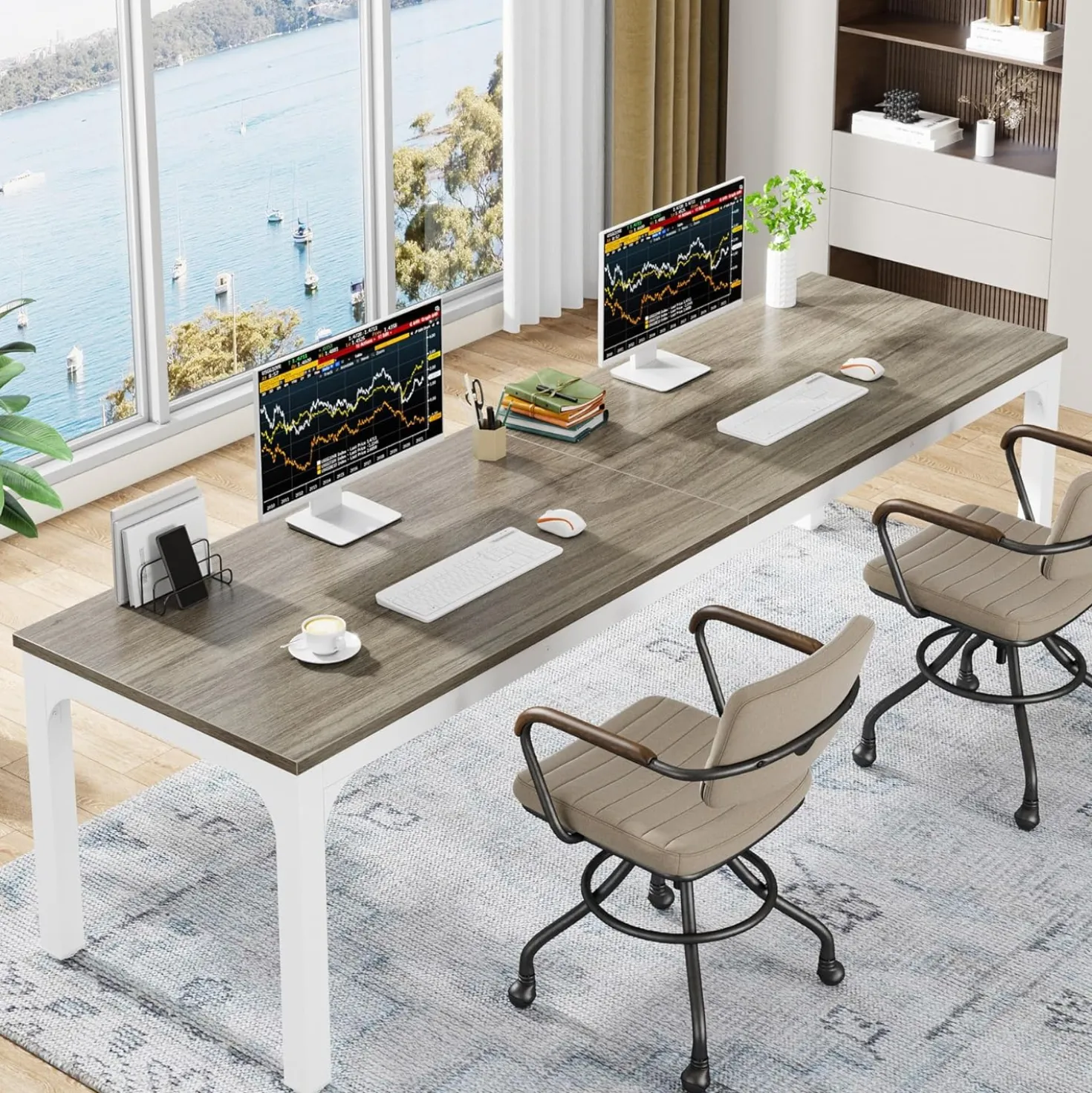 78.7" Extra Long Computer Desk, Rectangle Executive Desk Conference Table