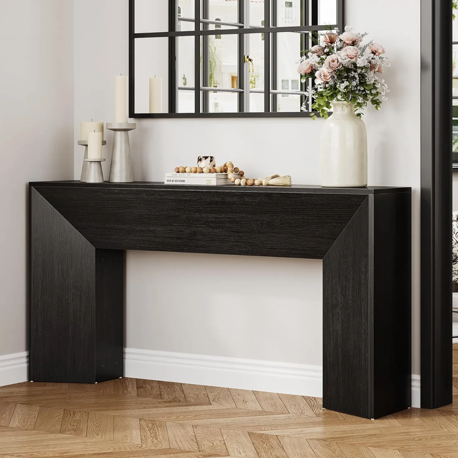63" Extra Long Console Table for Entryway, Modern Wooden Sofa Table for Living Room