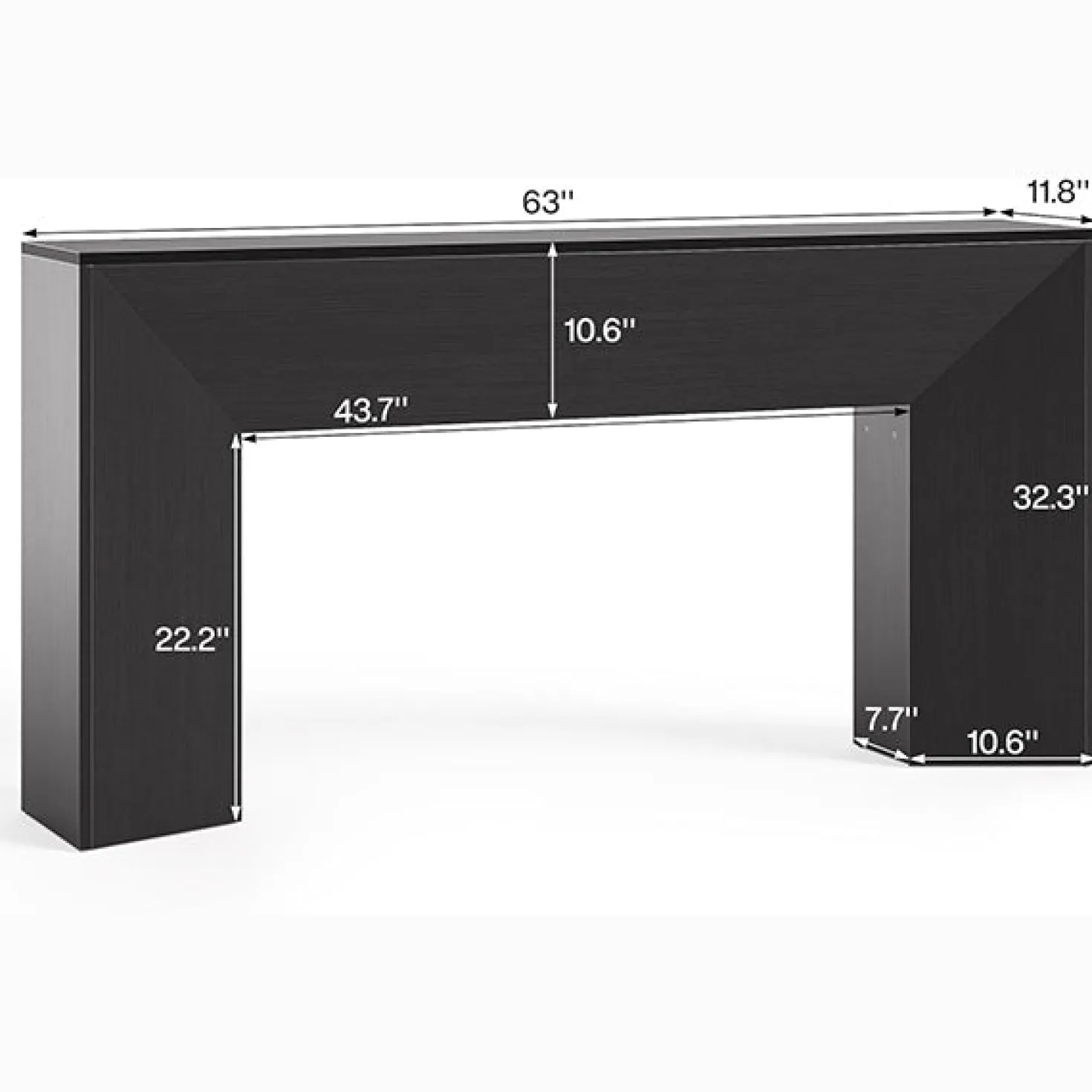 63" Extra Long Console Table for Entryway, Modern Wooden Sofa Table for Living Room