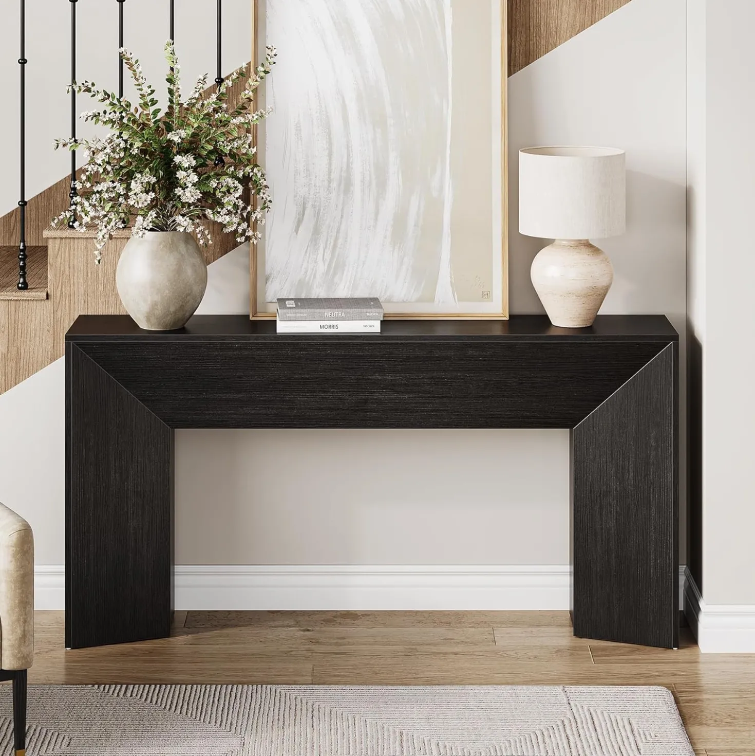63" Extra Long Console Table for Entryway, Modern Wooden Sofa Table for Living Room