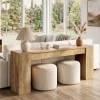 79" Extra Long Console Table, Narrow Sofa Table for Behind Couch, Fluted Entryway Table for Living Room & Hallway