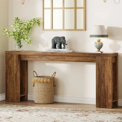 70.9" Extra Long Farmhouse Console Table, Narrow Sofa Table for Entryway