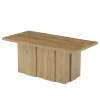 47" Farmhouse Coffee Table, Rectangular Tea Table with Fluted Base for Living Room