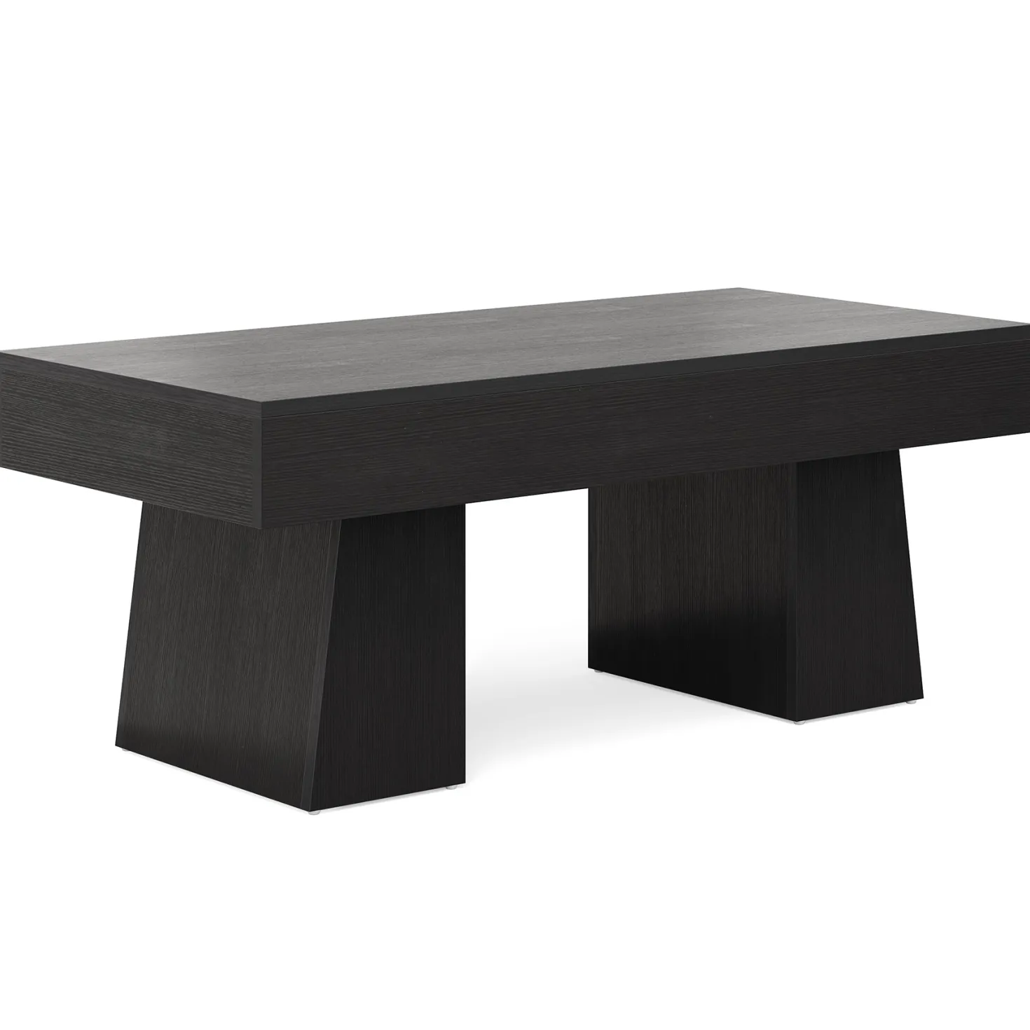 47.24" Farmhouse Coffee Table, Rectangular Center Table with Thick Base