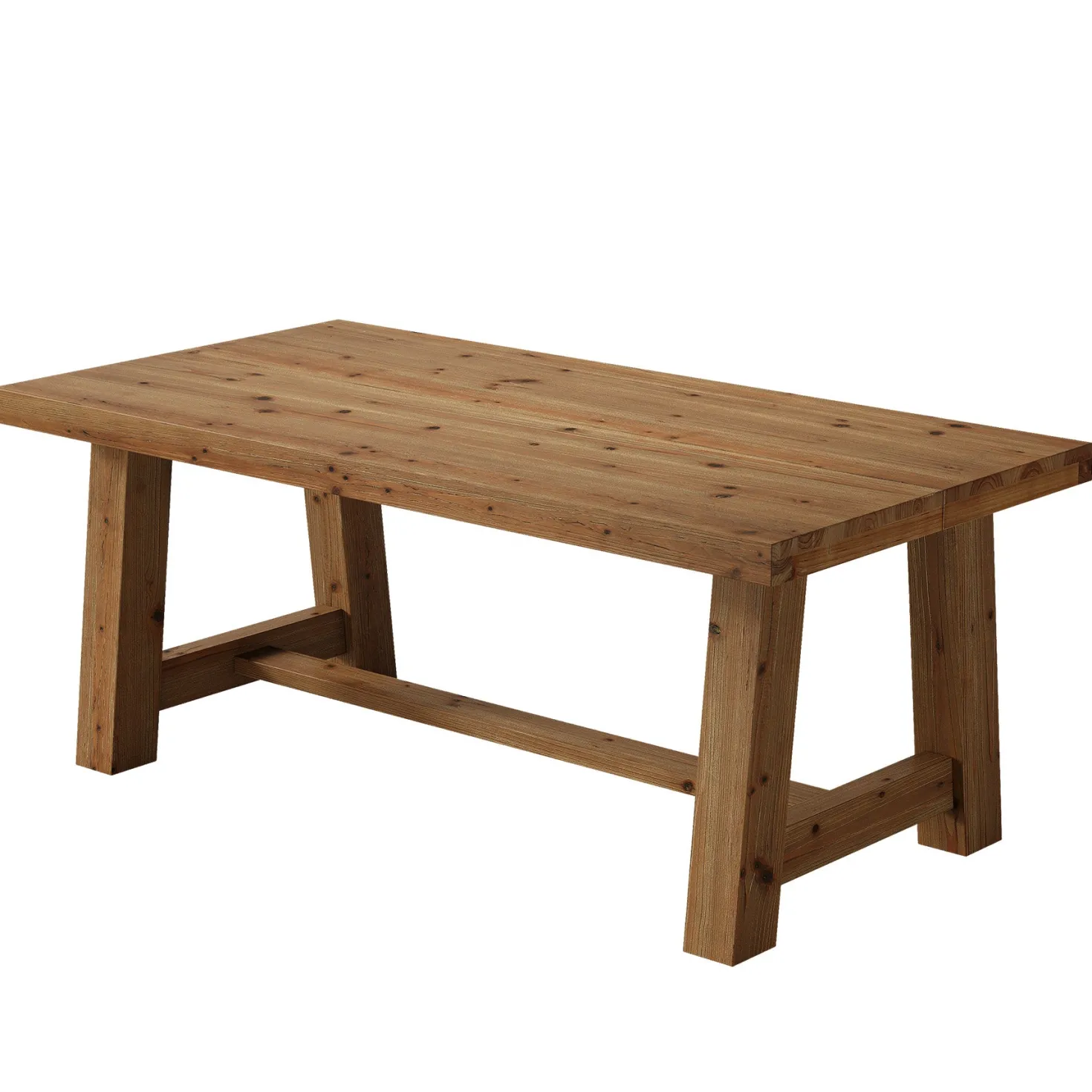 63" Farmhouse Computer Desk, Solid Wood Home Office Desk with Thick Tabletop