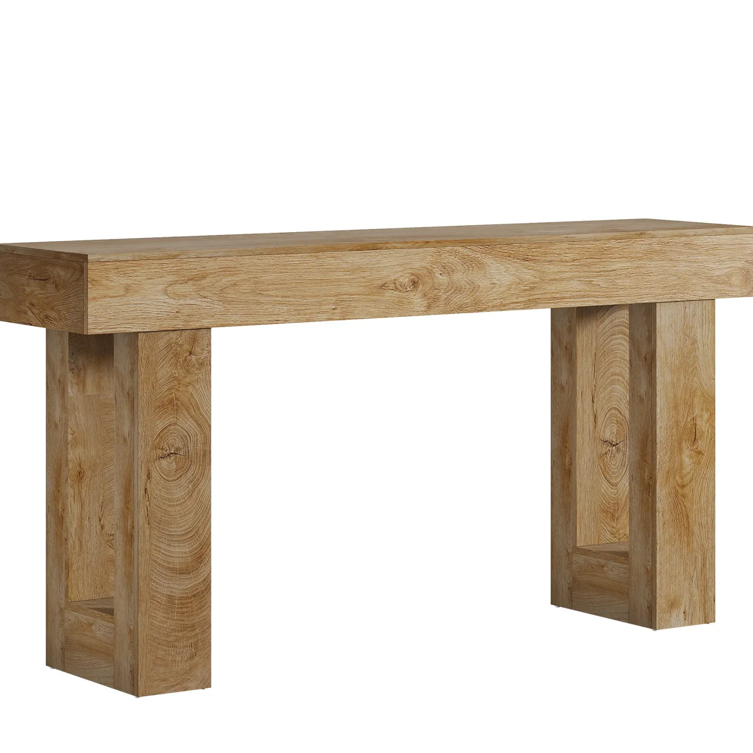63" Farmhouse Console Table, Long Wooden Sofa Table for Entryway